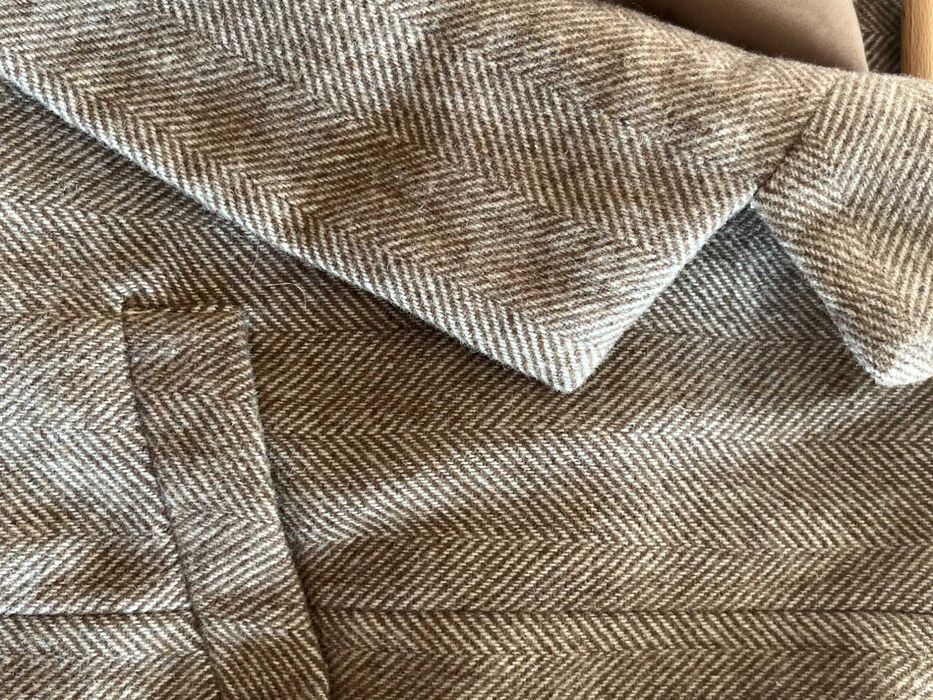 żakiet marynarka damska, bezowo-brazowa, rozmiar uniwersalny