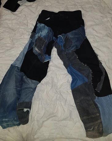 Прикольные широкие панк джинсы