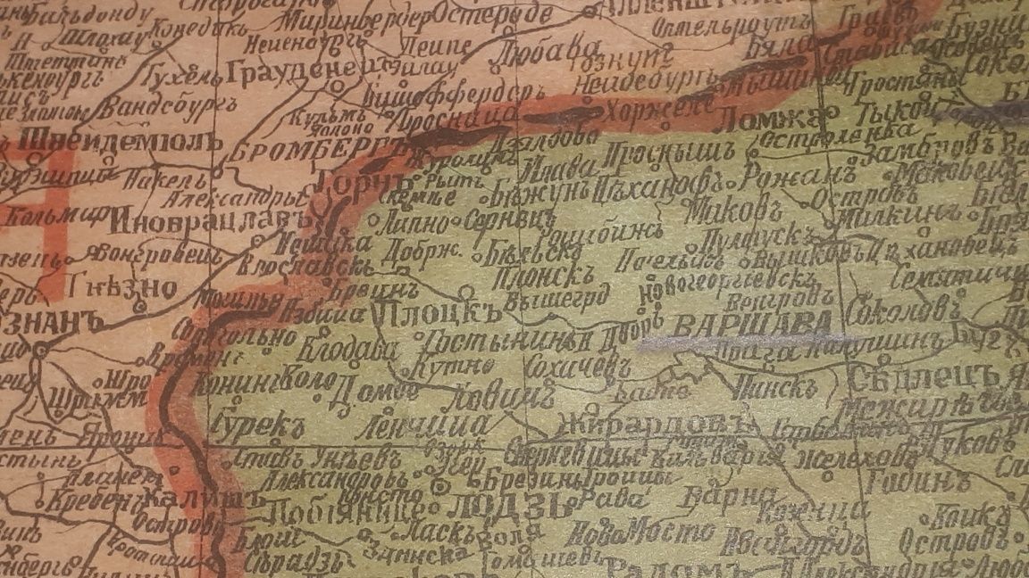 Mapa rosyjska  z przed I wojny europy