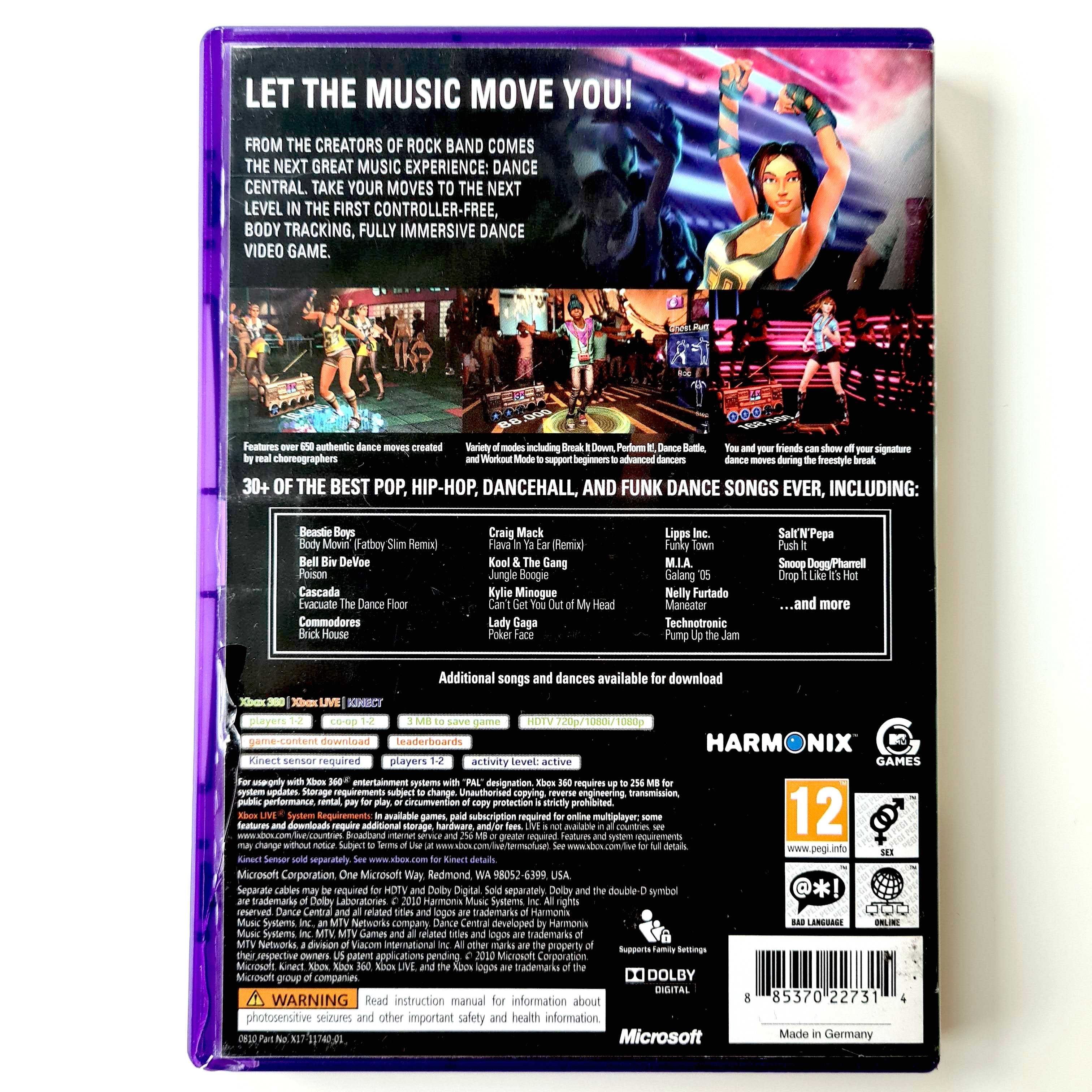 KINECT Dance Central Xbox 360 Taniec