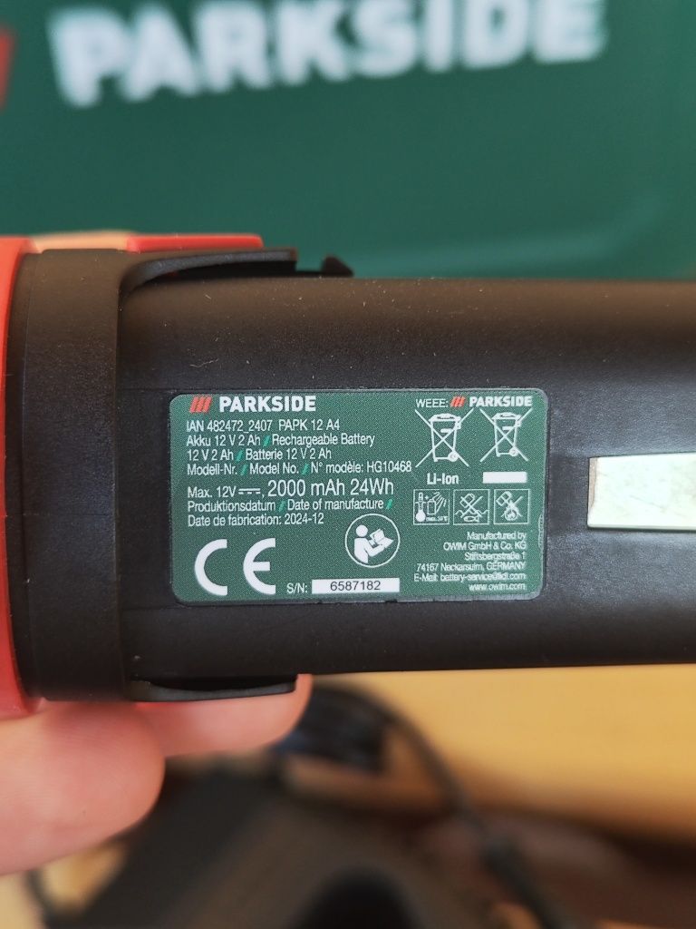 Шабельна пила PARKSIDE PAAS 12 B2 з акумулятором 2А