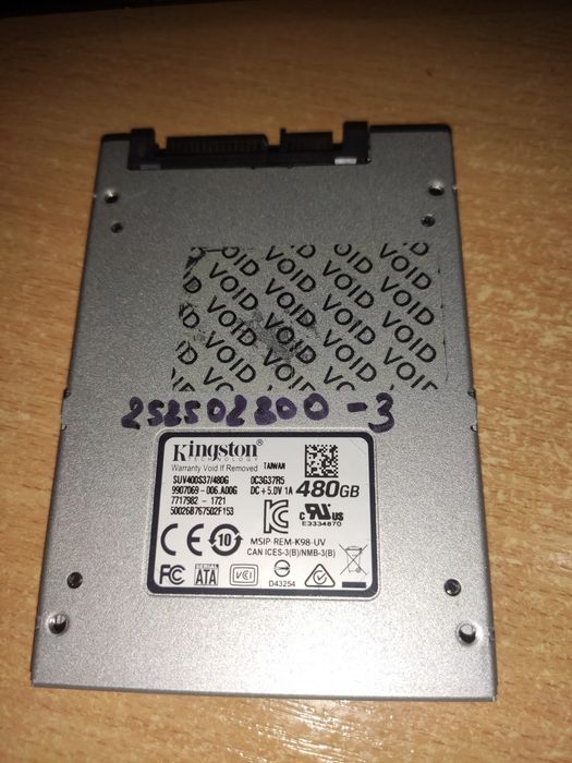 ssd 480gb, 256gb не працюють