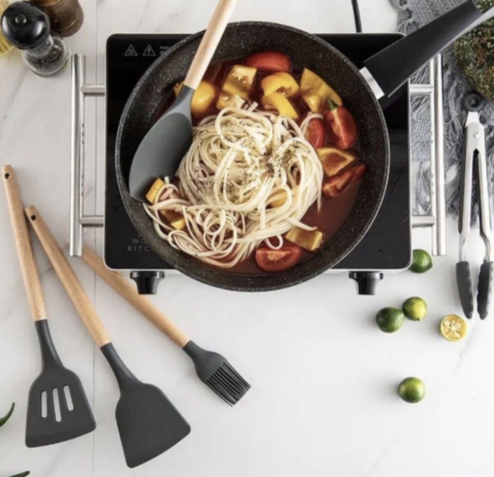 Набір кухонного приладдя 12 предметів сірий Kitchen Set