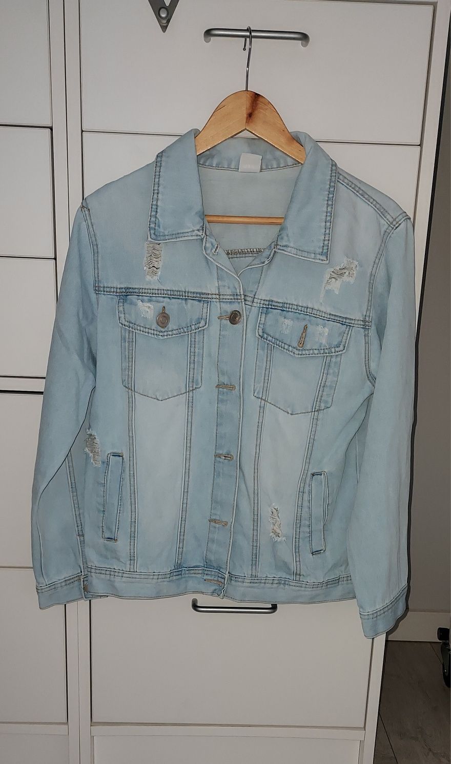Kurtka jeansowa M oversize jasno niebieska