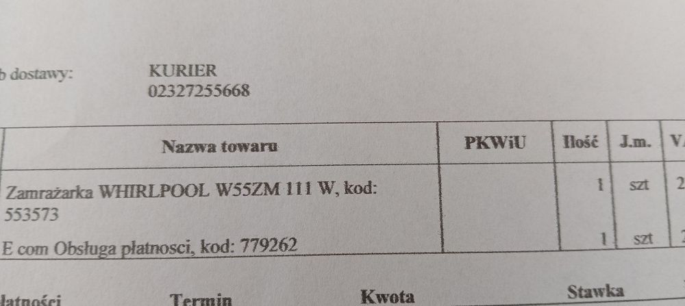 Zamrażarka whirlpool W55ZM 111W