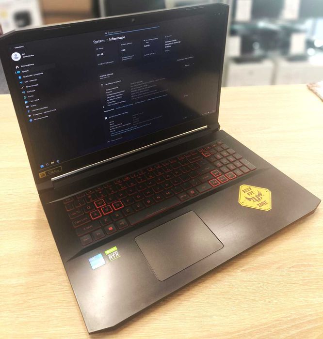 Laptop do GIER gamingowy ACER Nitro 17" Core i5 16/512 RTX 3050 4GB