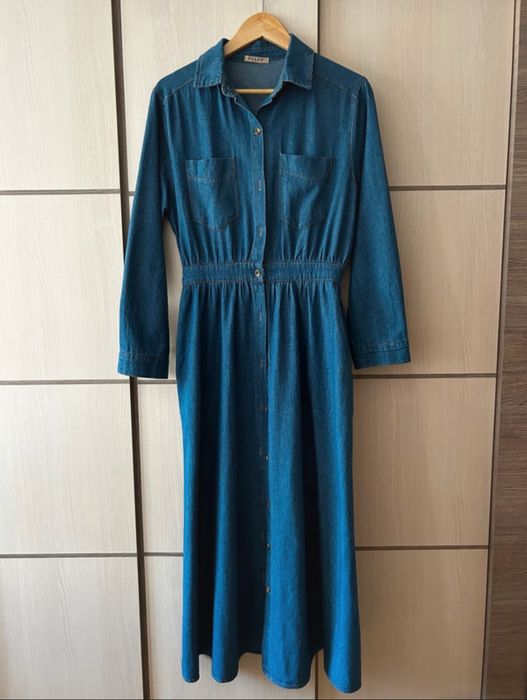 Jeansowa sukienka maxi AZARA PARIS – stan idealny