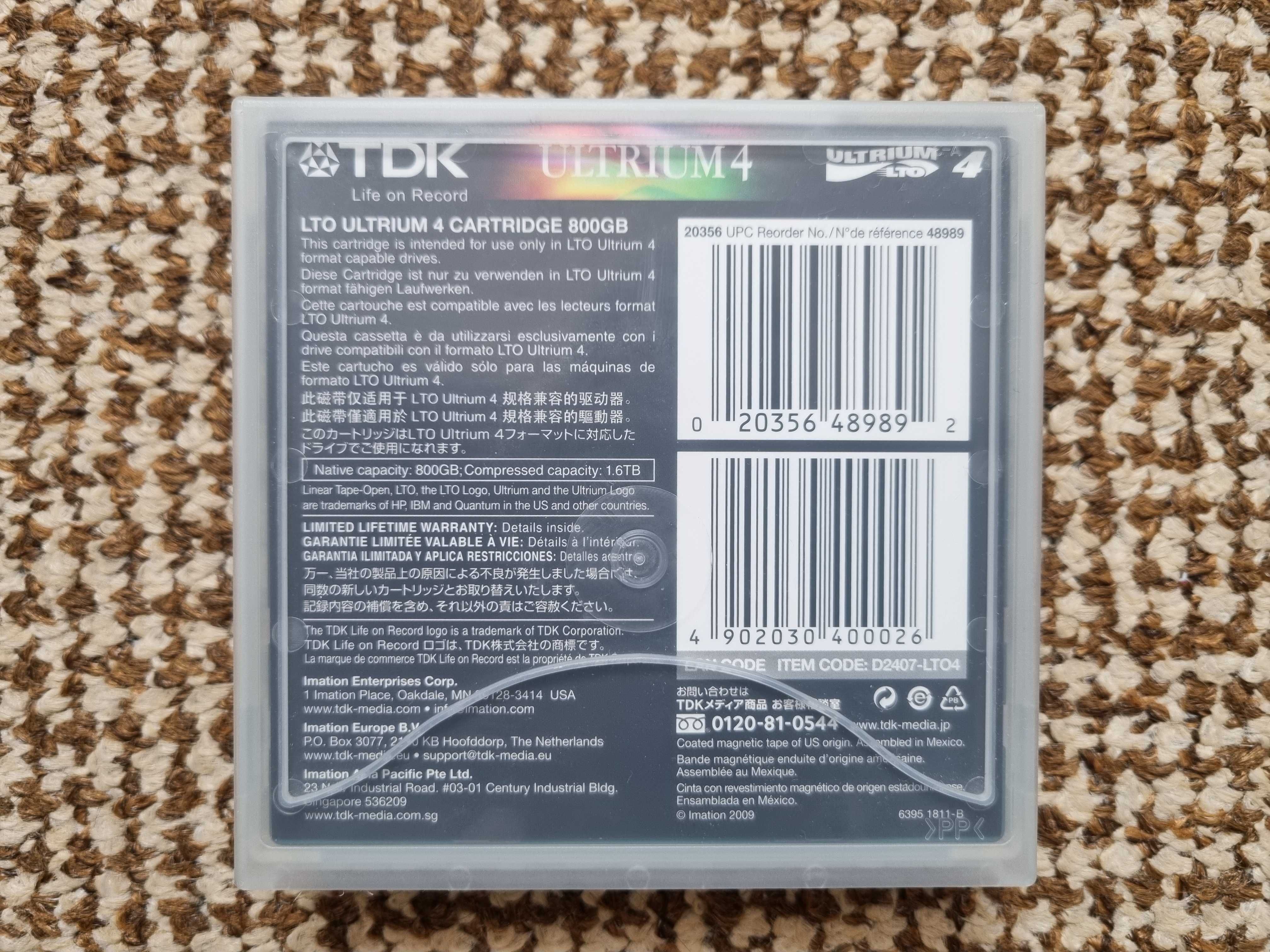 Taśma TDK LTO Ultrium 4 Storage 800GB