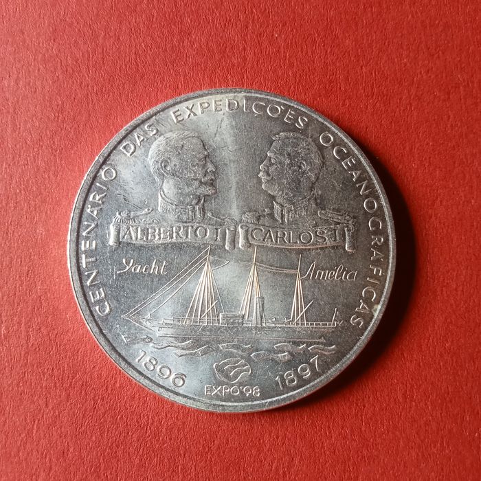 moeda 1000 escudos prata centenario das expedicoes oceanograficas
