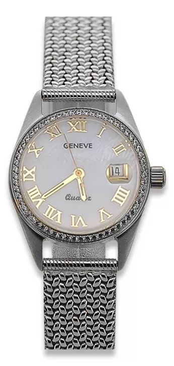 Zegarek damski z białego złota 14k z BRYLANTAMI lwd078wdpr&lbw003w Poz