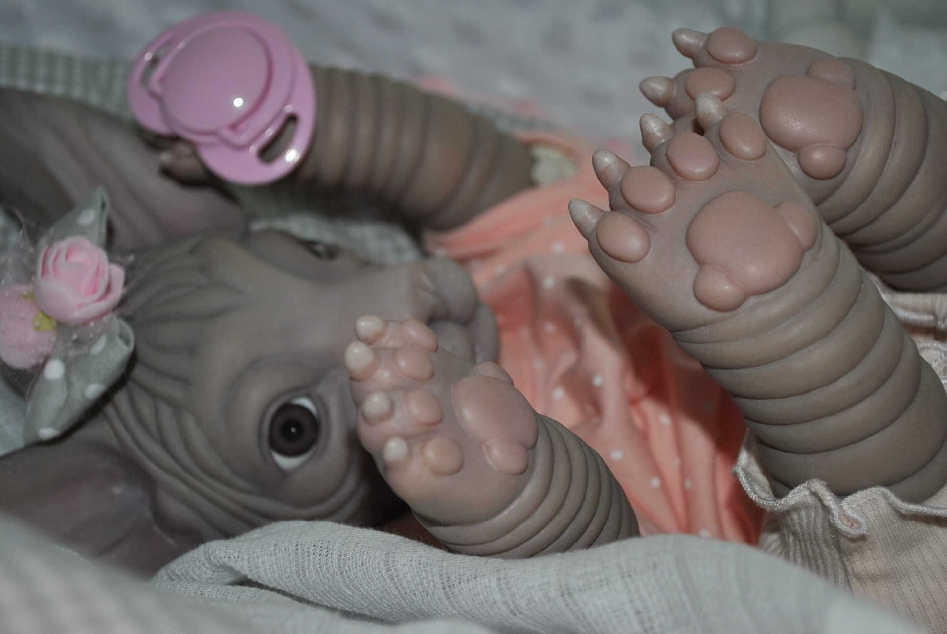 kot srebrny sfinx sphinx lalka reborn ręcznie wykonana gotowa