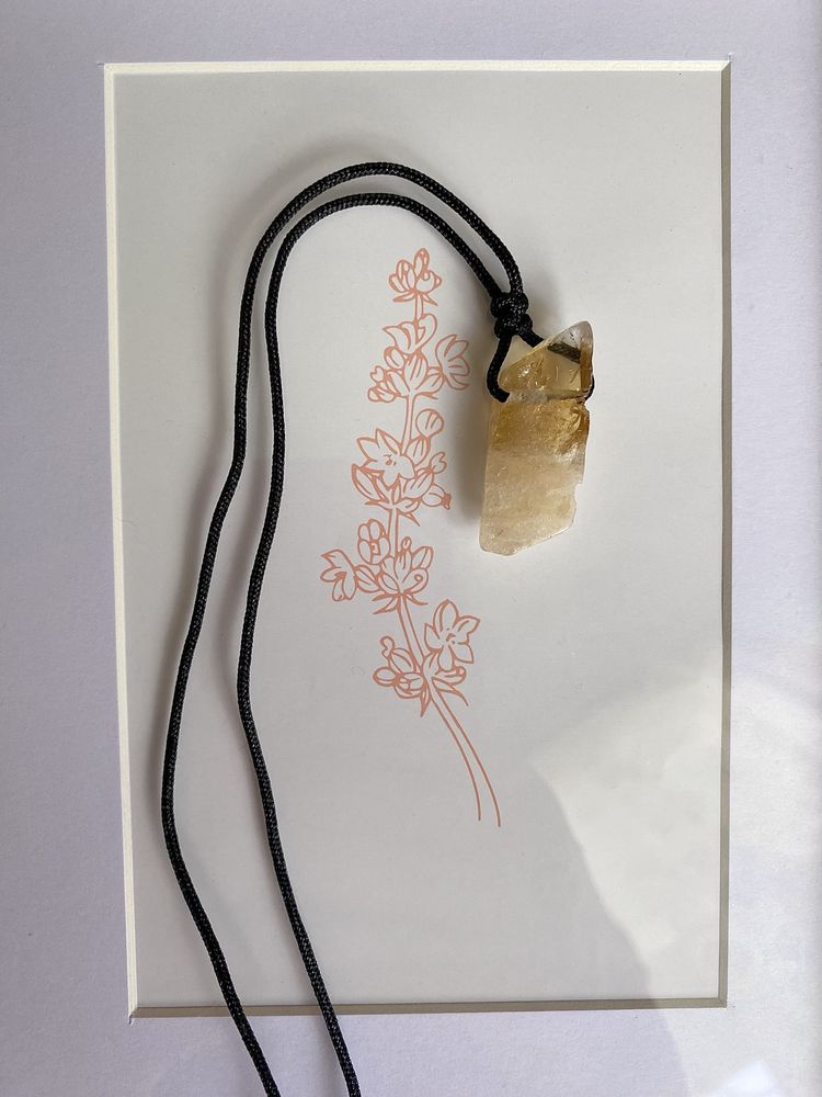 Kamień naturalny amulet Reiki Chakra - uzdrawiający, Cytryn/Citrine