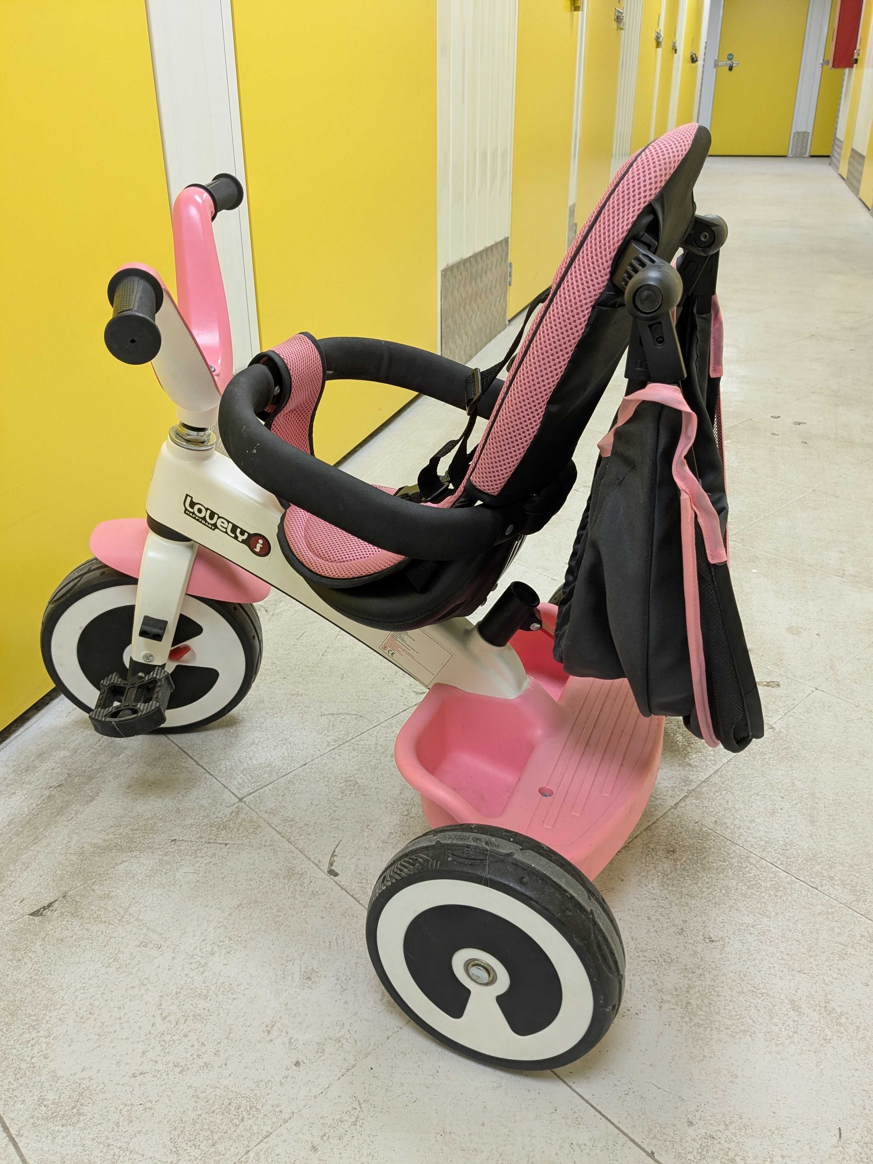 Triciclo cor de rosa Homcom