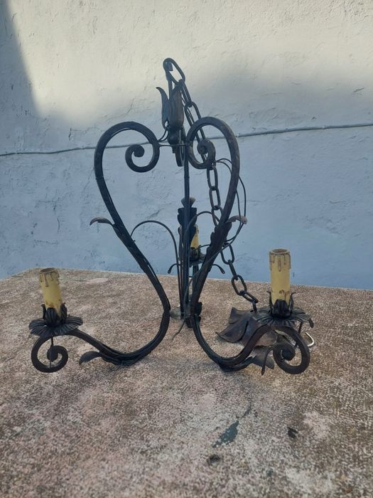 Candeeiro em Ferro Forjado, Vintage, Anos 40