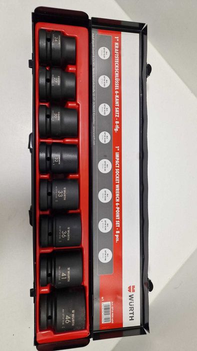 NOWY zestaw nasadek udarowych 1" HEX 8 el. Würth Komis Madej Czeladź