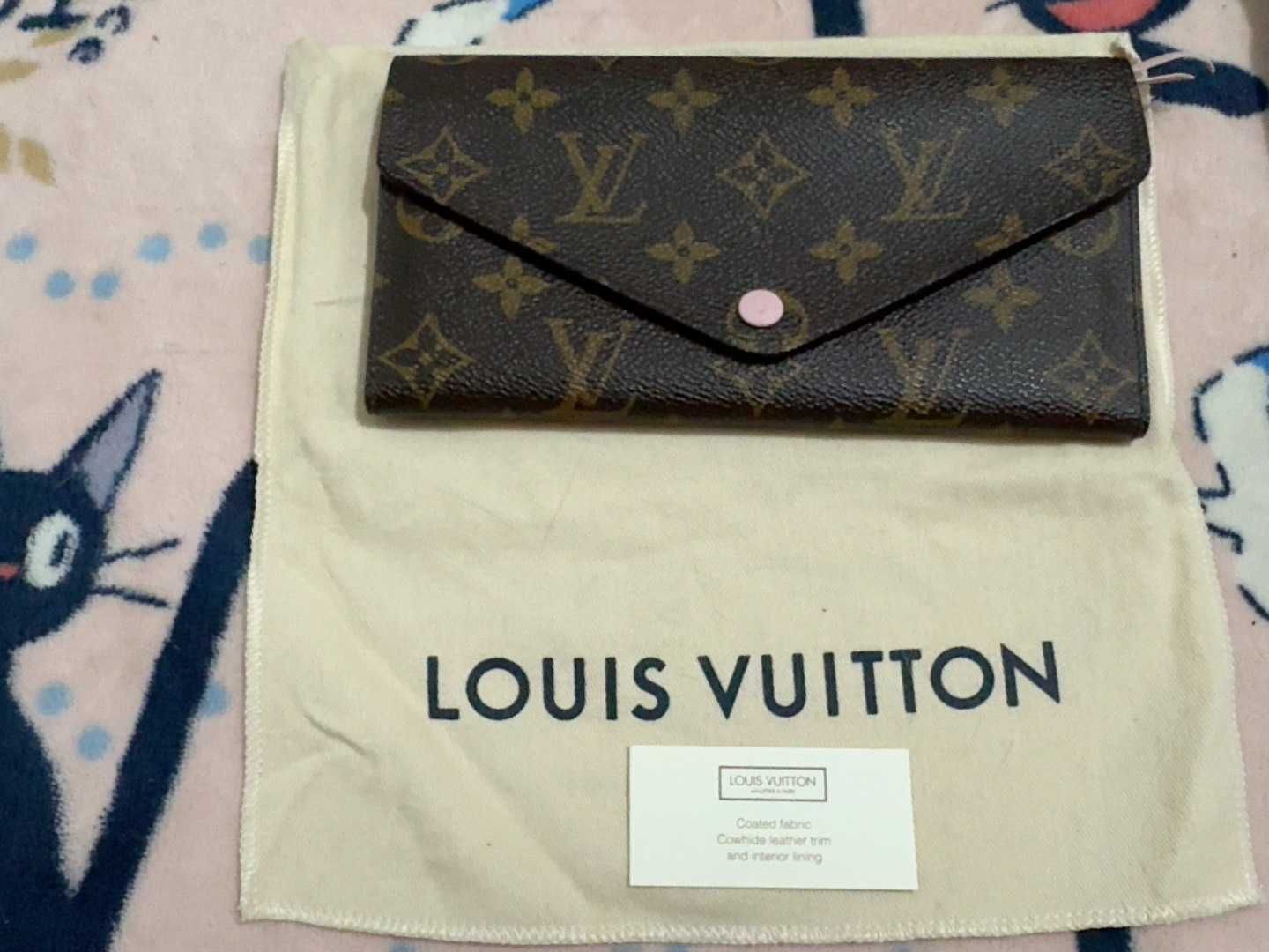 Nowe LV Louis Vuitton długi portfel Różowy przycisk