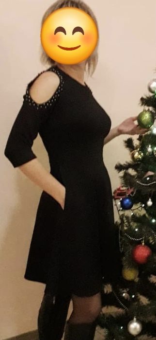 Черное женское, нарядное платье.