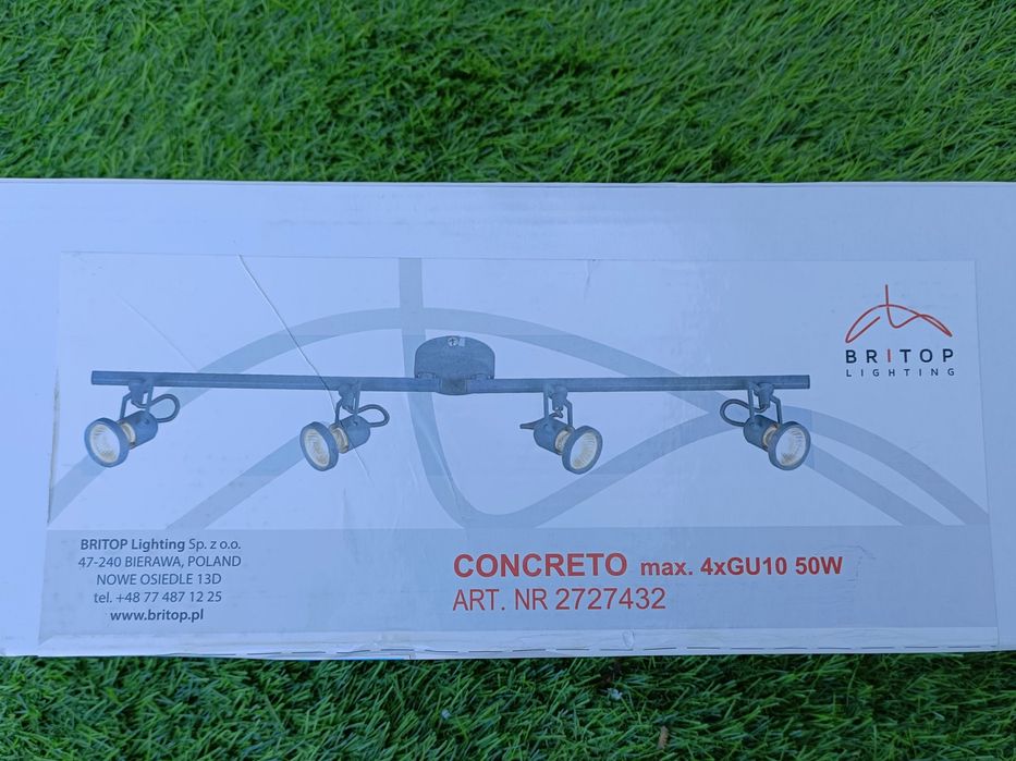 Lampa sufitowa NOWA 4 żarowki BRITOP szara