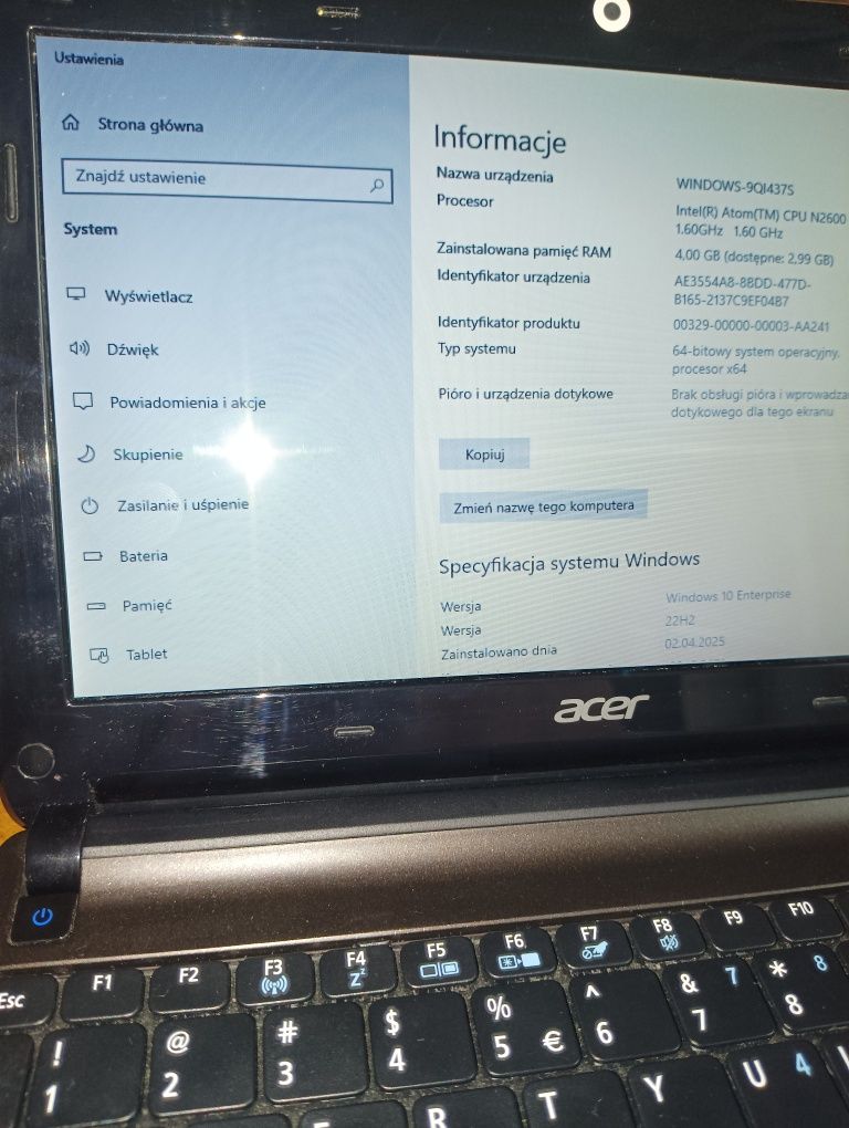 Netbook Acer aspire one d270
