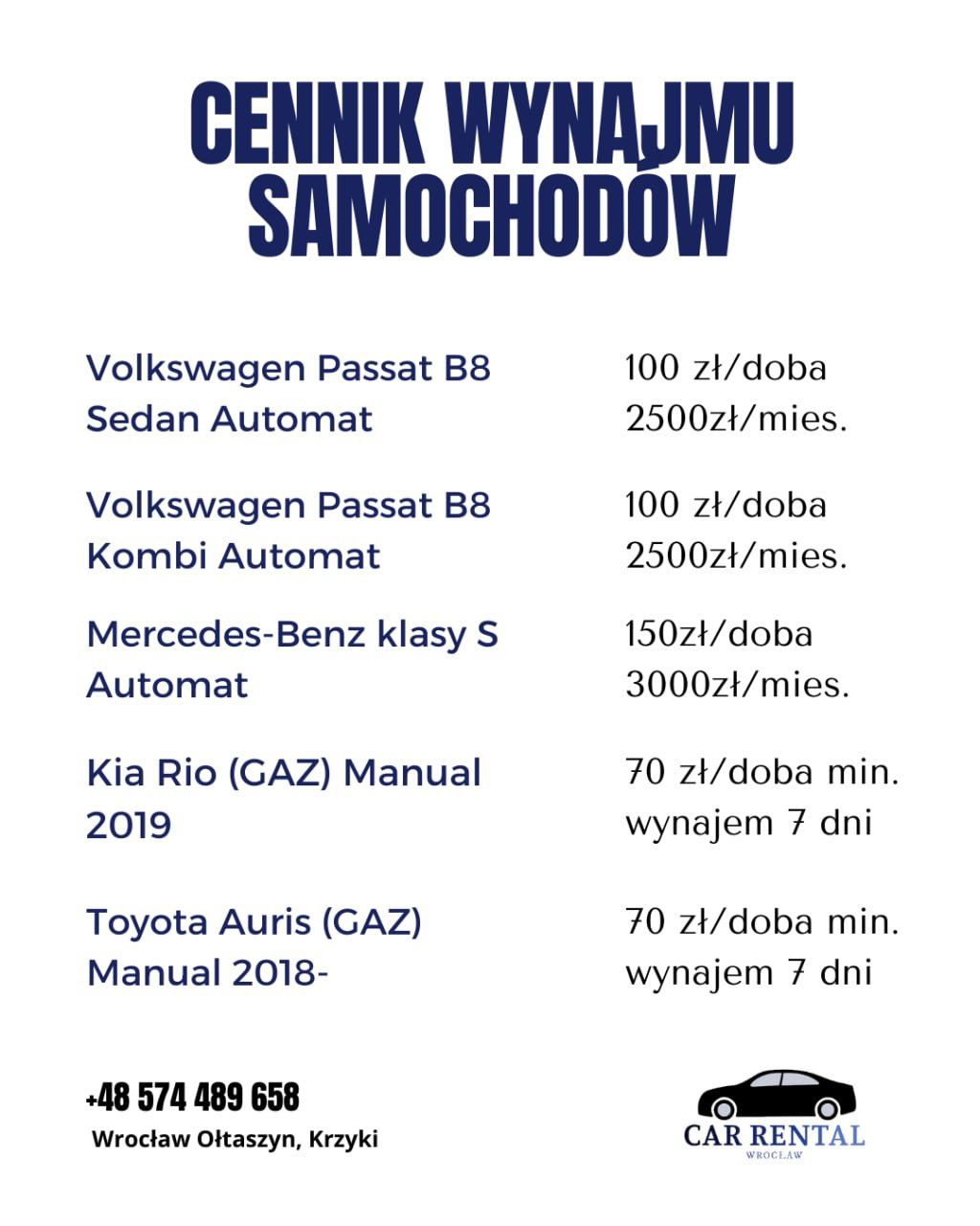 Wynajem samochodów