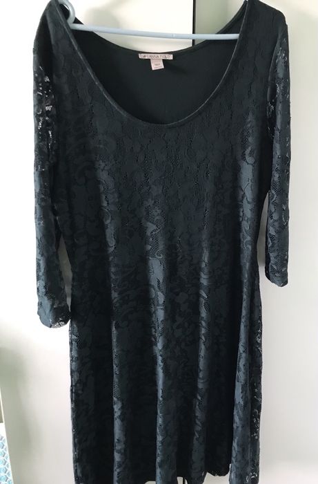 Sukienka koronkowa , wizytowa, butelkowa zielen