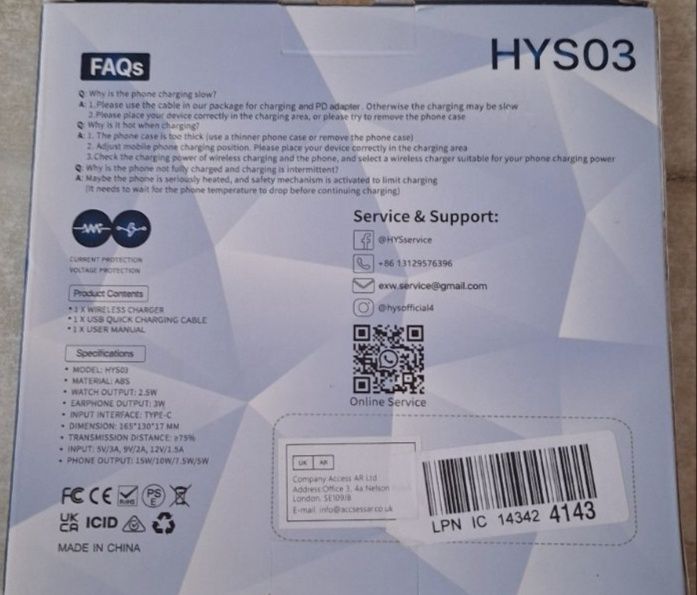 Беспроводное зарядное устройство EXW HYS 03 зарядная станция 3 в 1 15W