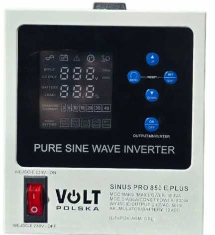 Гибридный ИБП/инвертор VoltPolska SINUSPRO 850 E PLUS 12/230V 500/850W