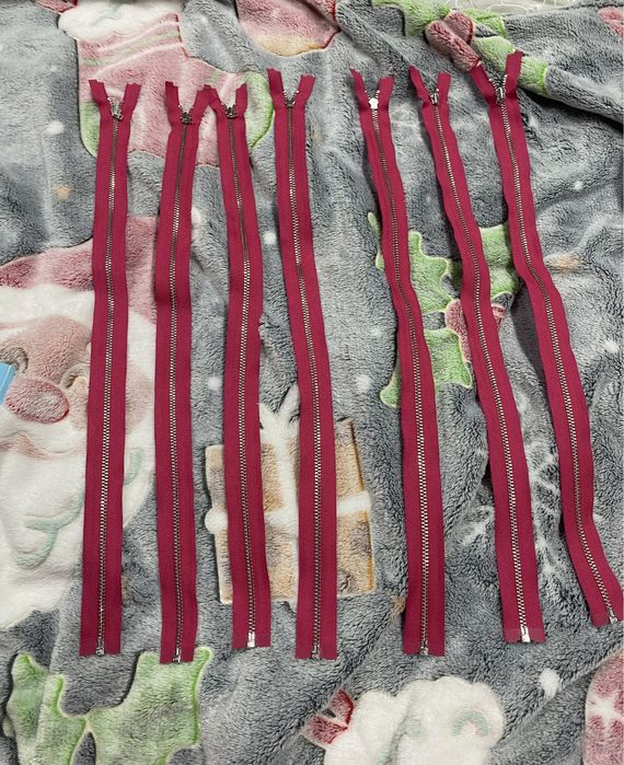 Zestaw metalowych zamków błyskawicznych – różowe, solidne