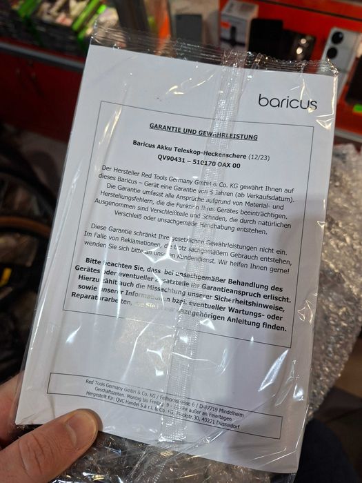 Nowe nożyce akumulatorowe Baricus PLYL-113 na wysięgniku teleskopowe