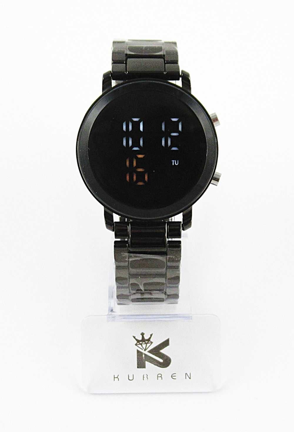 Zegarek stal chirurgiczna 316L czarny na bransolecie LED prezent ZG38