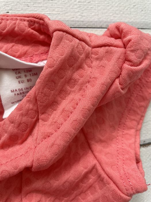 Sukienka krótki rękaw kokarda 74 do 80 roczek