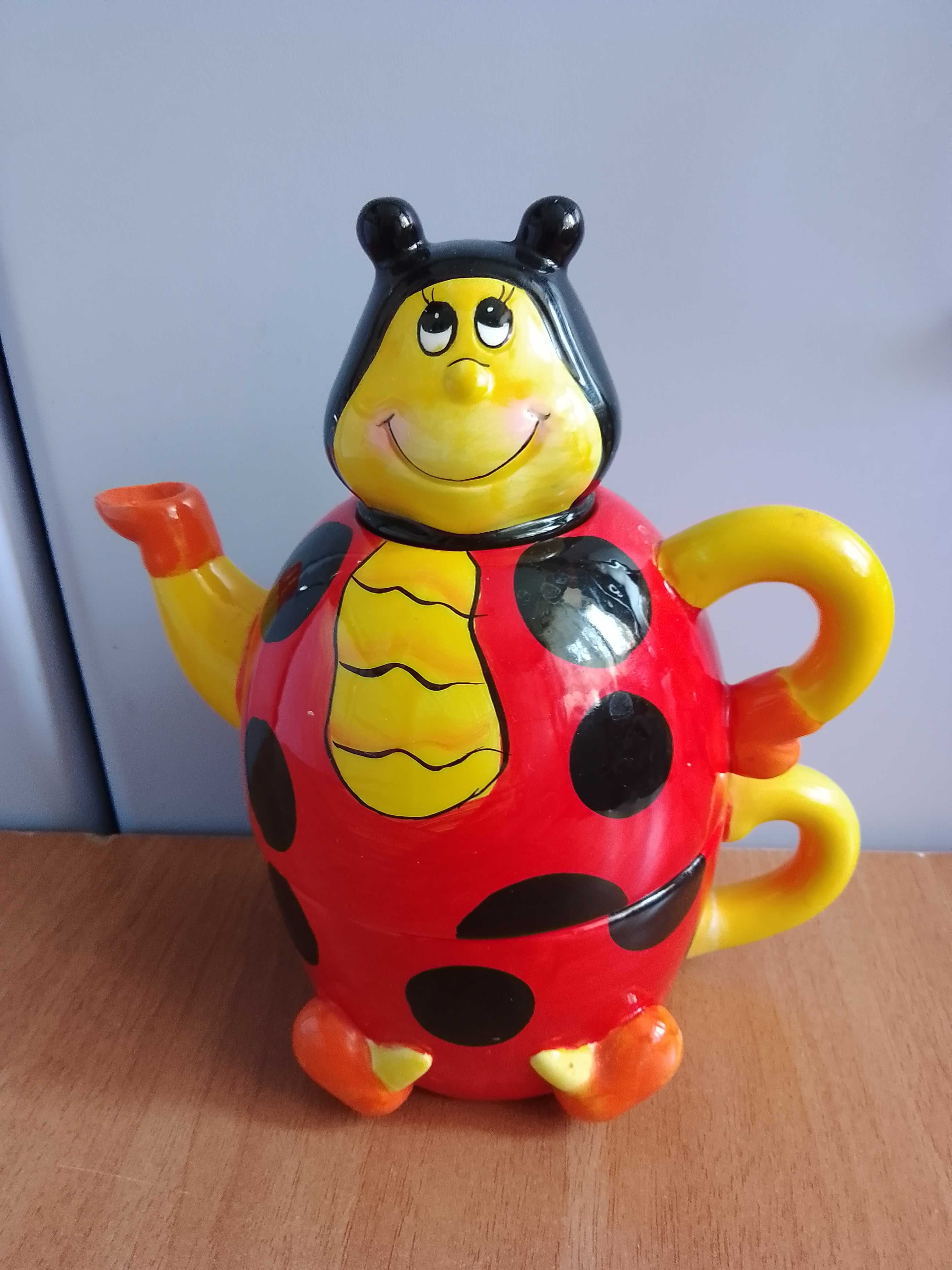 Набор чайник-заварник + чашка керамика, Веселая пчелка