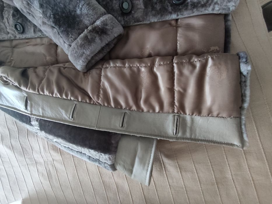 Шуба мутон, овчина полированная, цегейка