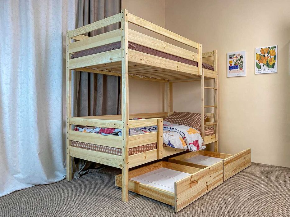 Ліжко дитяче двоярусне з сосни | Без передоплати | доставка 700 грн