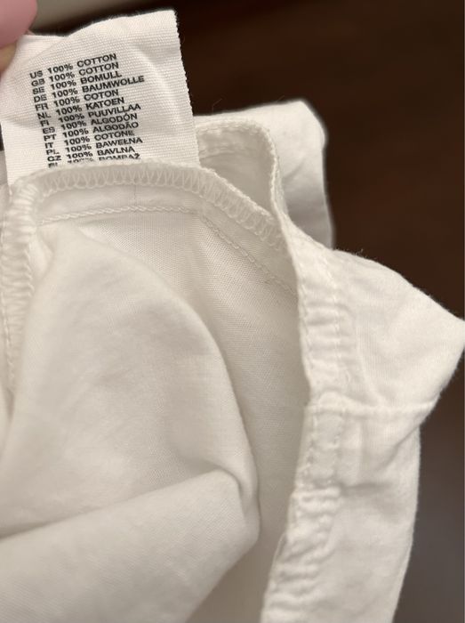 Biała bawełniana koszula z kołnierzykiem dla dziewczynki r.68 h&m logg