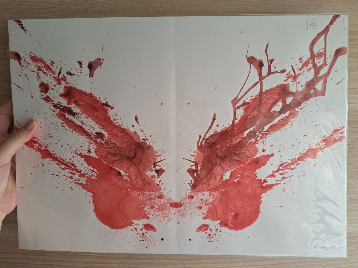 Pintura Rorschach - original - 42,2 x 29,8 cm - NOVO