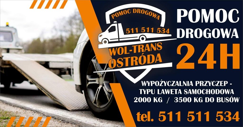 Pomoc drogowa Ostróda usługi transportowe autoholowanie