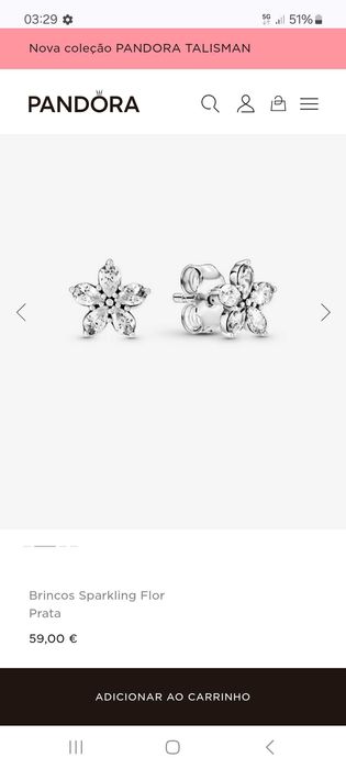 Brincos  Sparkling Snowflake de prata 925 e zirconias (Pandora)