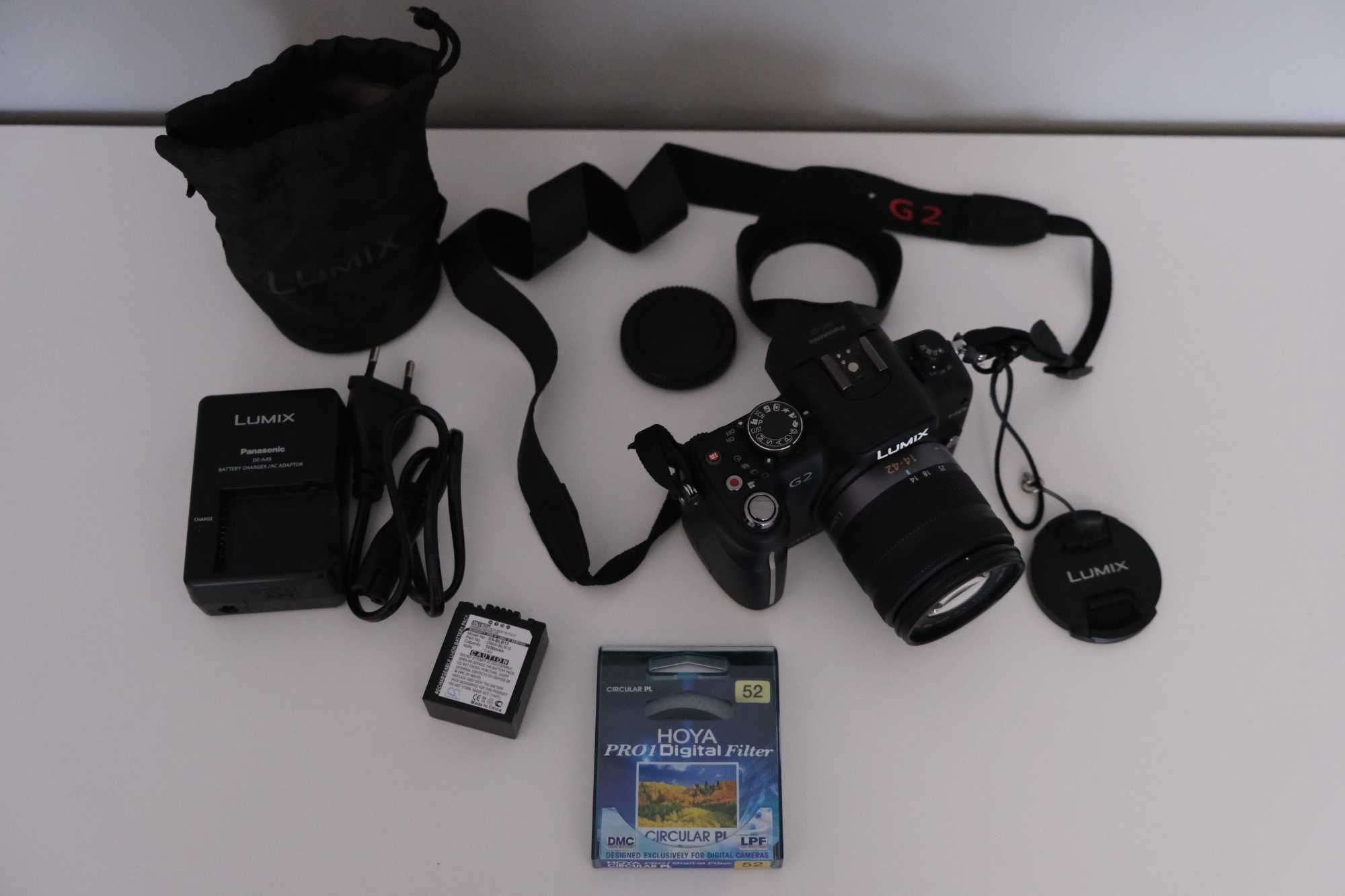 Lumix G2 body+obiektyw 14-24 1:3,5-5.6 MEGA O.I.S.+dodatki. Stan bdb
