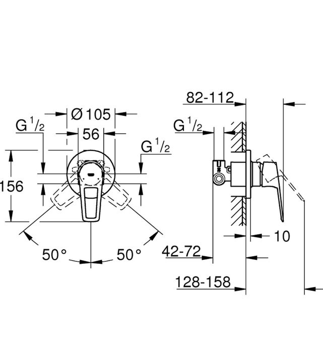 GROHE BauLoop NEW UA11104201  111042 душ гигиенический