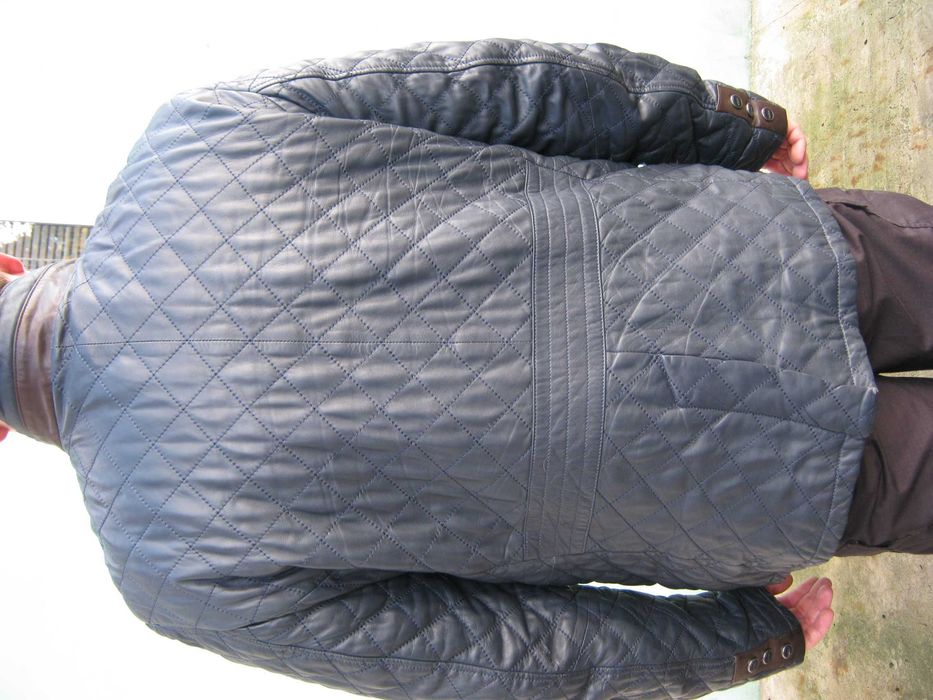 Куртка мужская натуральная кожа размер 60, синяя