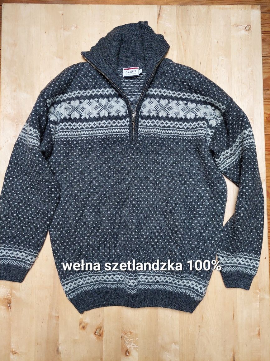 Sweter wełna szetlandzka L