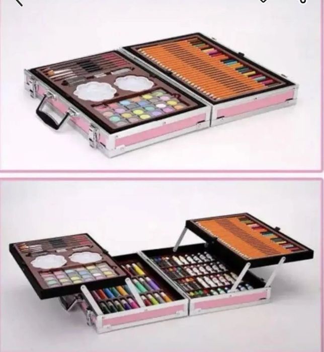 Набор для творчества 145 предметов в чемодане с карандашами