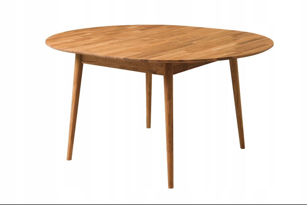 Okrągły rozkładany stół dębowy 90cm
