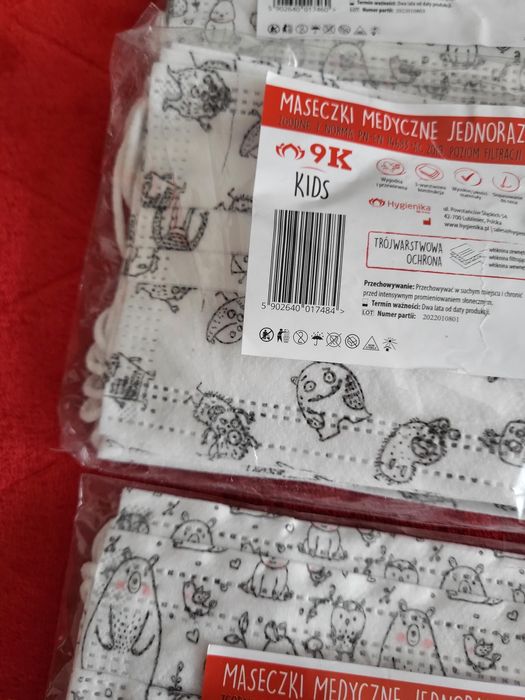 Maseczki ochronne jednorazowe dla dzieci 3 pak po 10 szt.