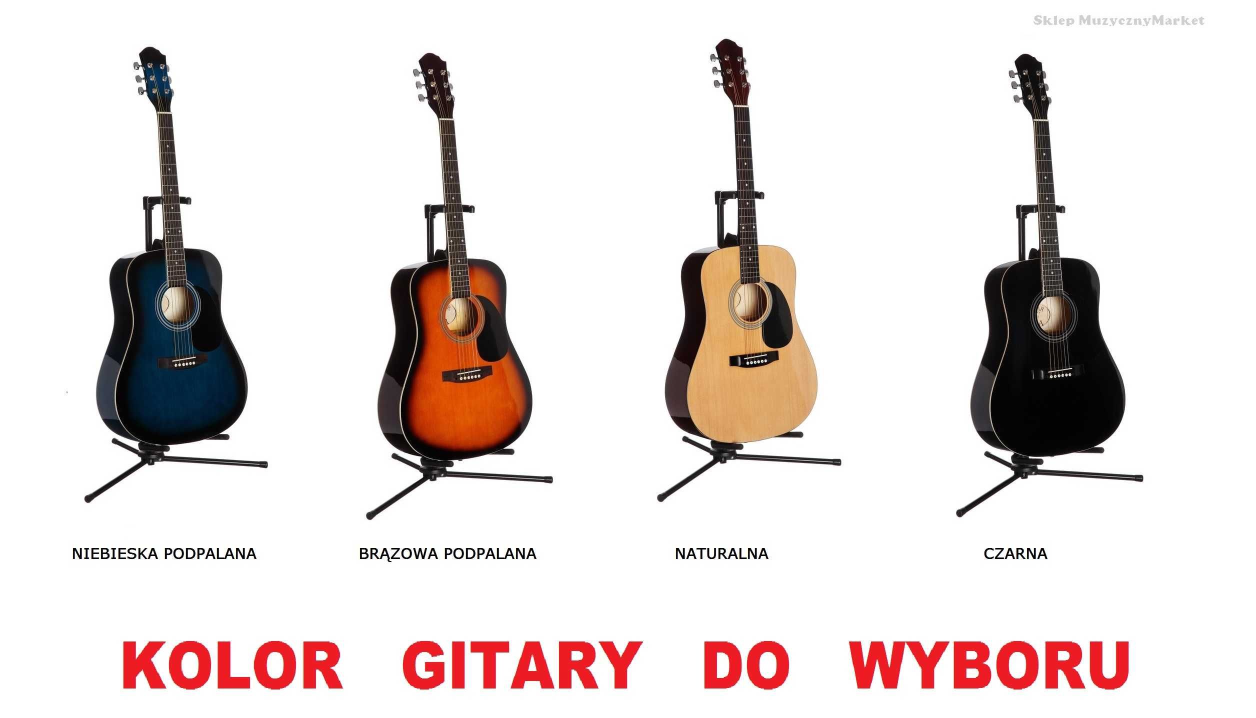 Gitara akustyczna 4 kolory do wyboru + akcesoria - sklep Ursynów