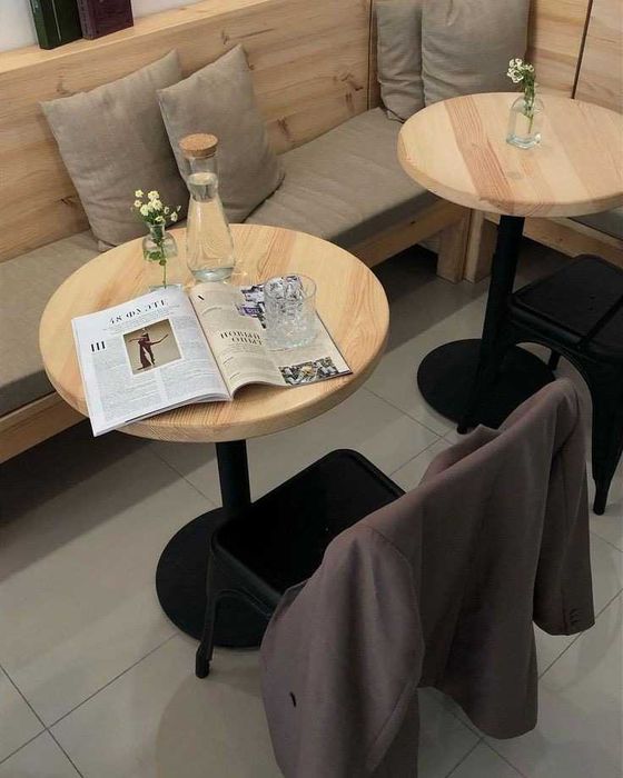 Круглые столы Лофт металл дерево