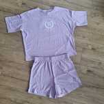 Piżama Esotiq liliowa - T-shirt + szorty, rozmiar M