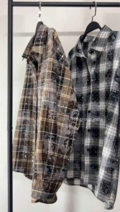 Сорочка картата в клітинку жіноча байка каміння стрази