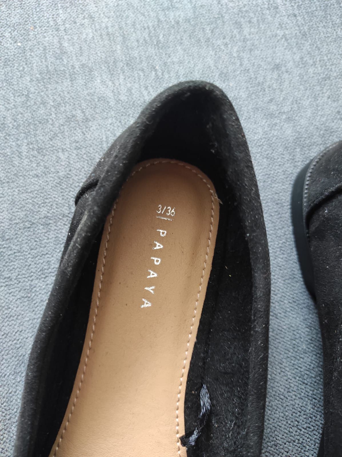 Buty mokasyny 36 Papaya  czarne eleganckie